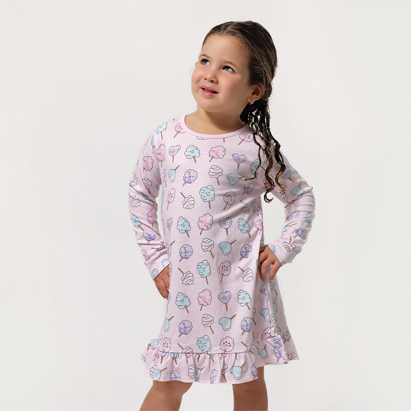 Cotton Candy Long Sleeve Dress Baby Noomie Cotton Candy Long Sleeve Dress Baby Noomie