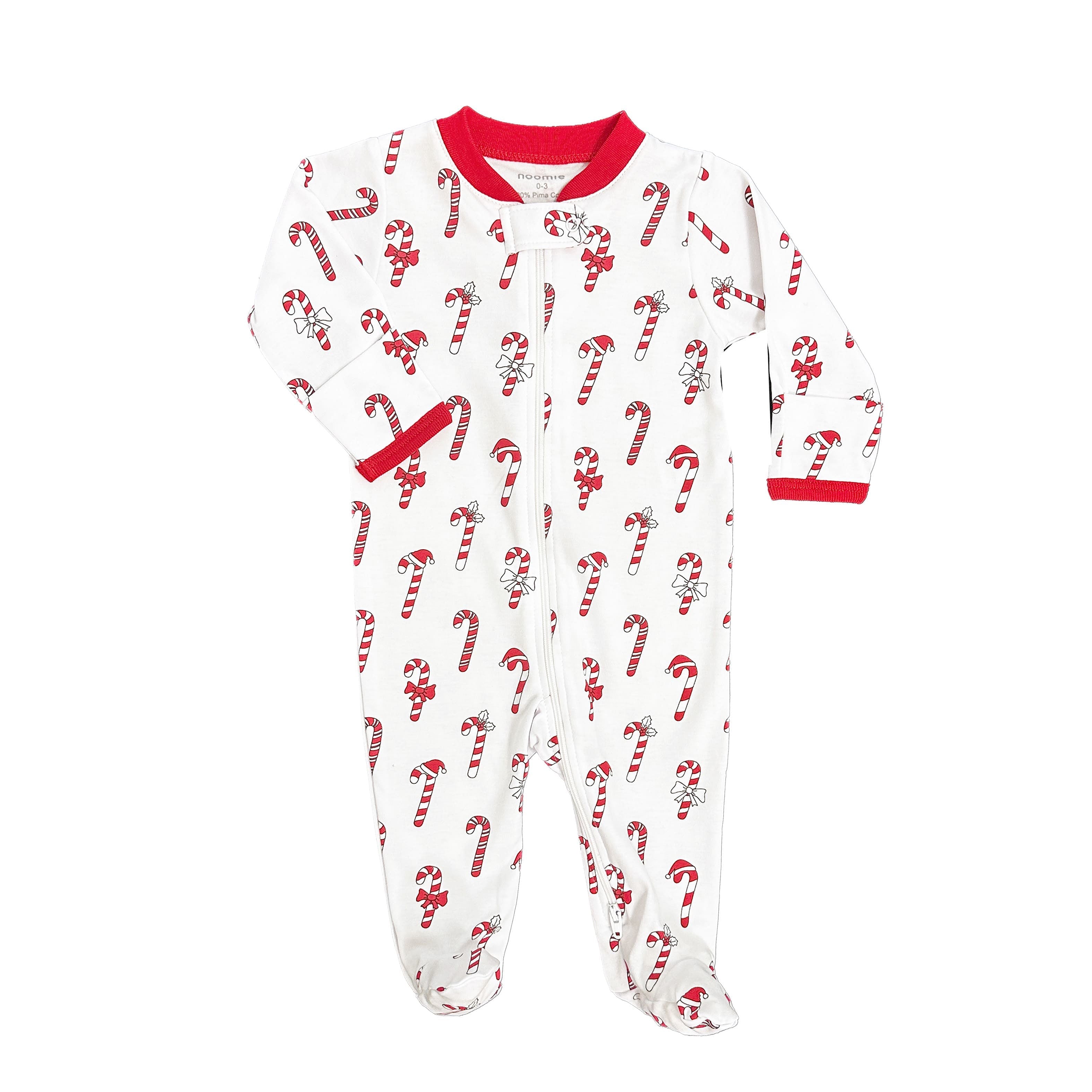 Candy Canes Zipper Footie