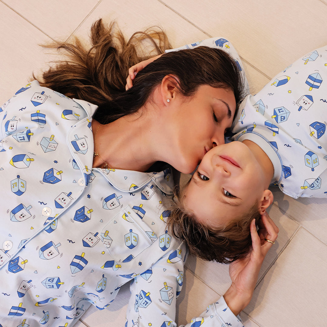 Hanukkah Dreidels Long Sleeve Pajama Set