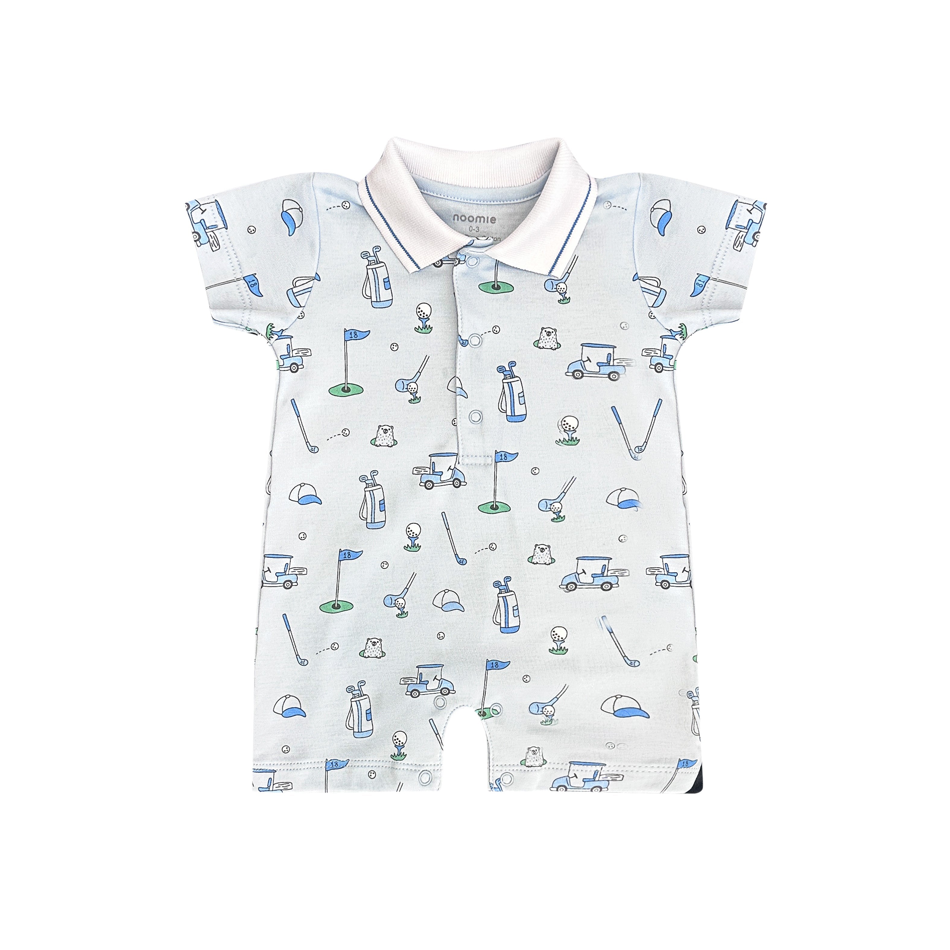 Let's Golf Romper in Blue