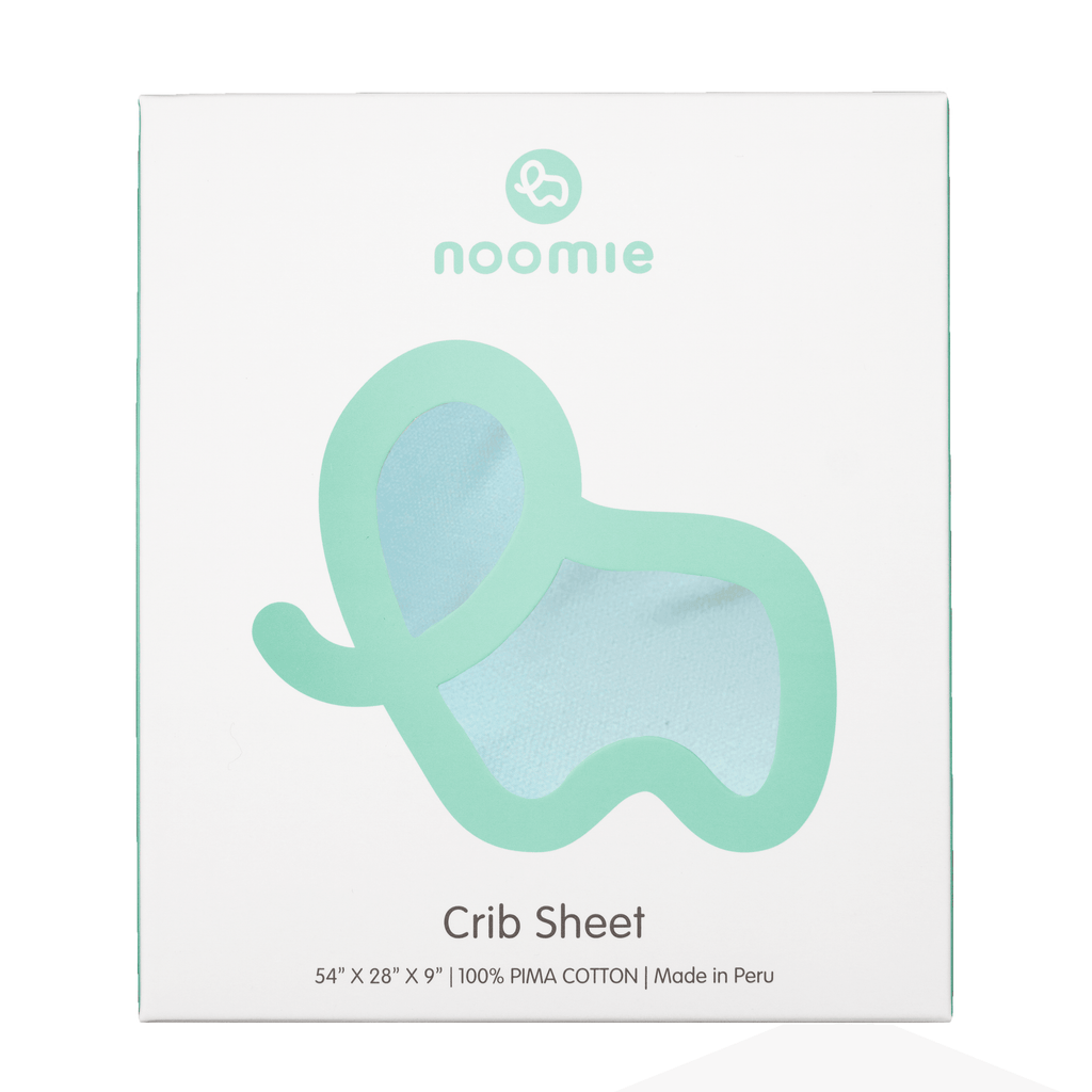 Noomie Cotton Crib Sheet in Light Blue Baby Noomie